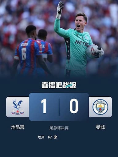 队史首夺足总杯水晶宫1-0曼城 马尔穆什失点亨德森手球引争议