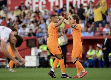 西甲：皇马2-0九人塞维利亚！姆巴佩连续5场破门 造红牌